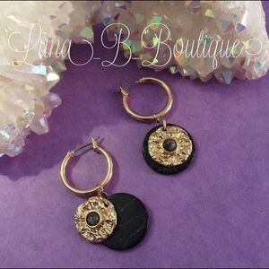 ✨🆕Artisan Made 14k Howlite & Stone Hoop Earrings✨